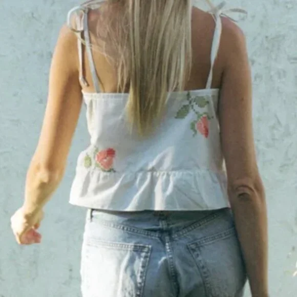 vintage rosy tie top - Picture 4 of 6